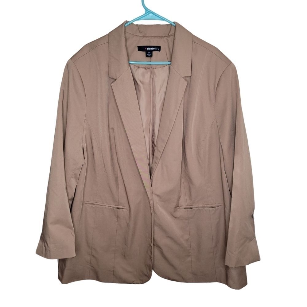 Denim 24/7 notch collar blazer suit jacket size 30w